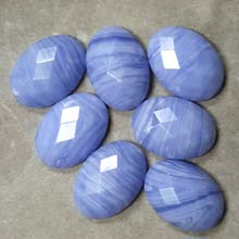 18X25MM FACETED OVAL CABOCHON RECONSTRUCTION BLUE LACE(4PCS/BAG)